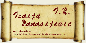Isaija Manasijević vizit kartica